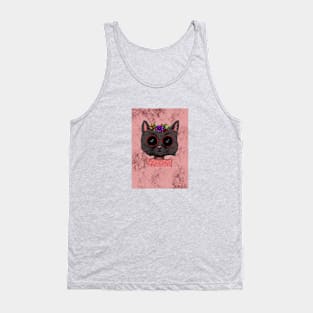 Funky Cat with flower crown Tank Top